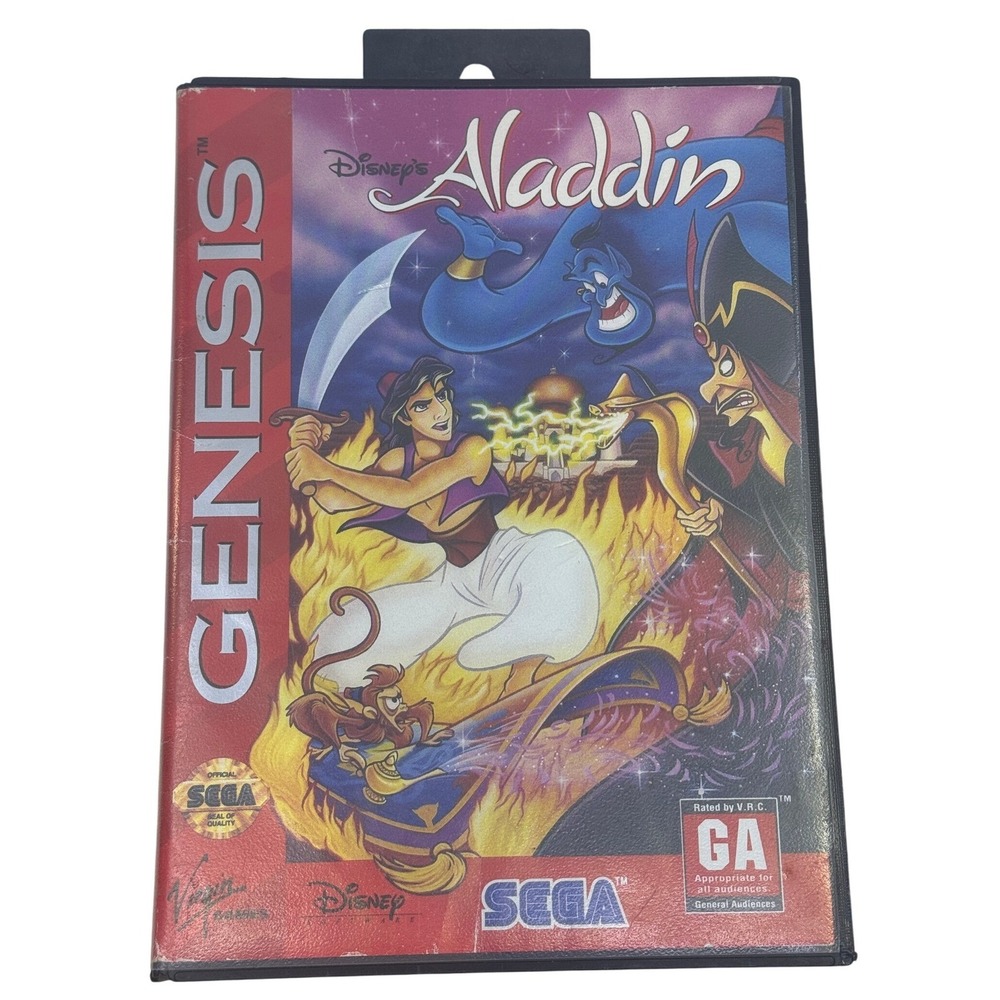 Disney Aladdin Sega Genesis‎ Box & Cartridge Only Authentic Tested